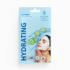 Увлажняющая маска для лица STAY WELL Classic sheet mask - CUCUMBER Hydrating цена и информация | Маски для лица, патчи для глаз | kaup24.ee