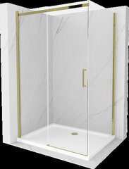 Dušo kabina Mexen Omega su padėklu ir sifonu, Gold+White/Gold, 110 x100 cm цена и информация | Душевые кабины | kaup24.ee