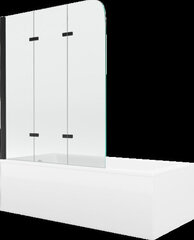Vann Mexen Cubik viimistluse ja klaasseinaga, 170x70 cm + 120 cm, white+III/fold/black цена и информация | Ванны | kaup24.ee