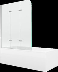 Vann Mexen Cubik viimistluse ja klaasseinaga, 170x70 cm + 120 cm, white+III/fold/chrome hind ja info | Vannid | kaup24.ee