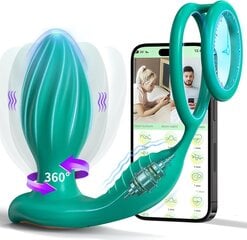 Массажёр простаты 3in1 с управлением приложением цена и информация | Vibrating Butt Plug Vibe Beginner Turquoise | kaup24.ee