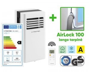 Мобильный кондиционер Trotec PAC 2100 X и оконный уплотнитель Trotec AirLock 100 цена и информация | Кондиционеры, рекуператоры | kaup24.ee