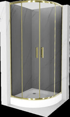 Poolringikujuline dušikabiin Mexen Rio koos aluse ja sifooniga, Graphite/Gold, 80 x 80 cm hind ja info | Dušikabiinid | kaup24.ee