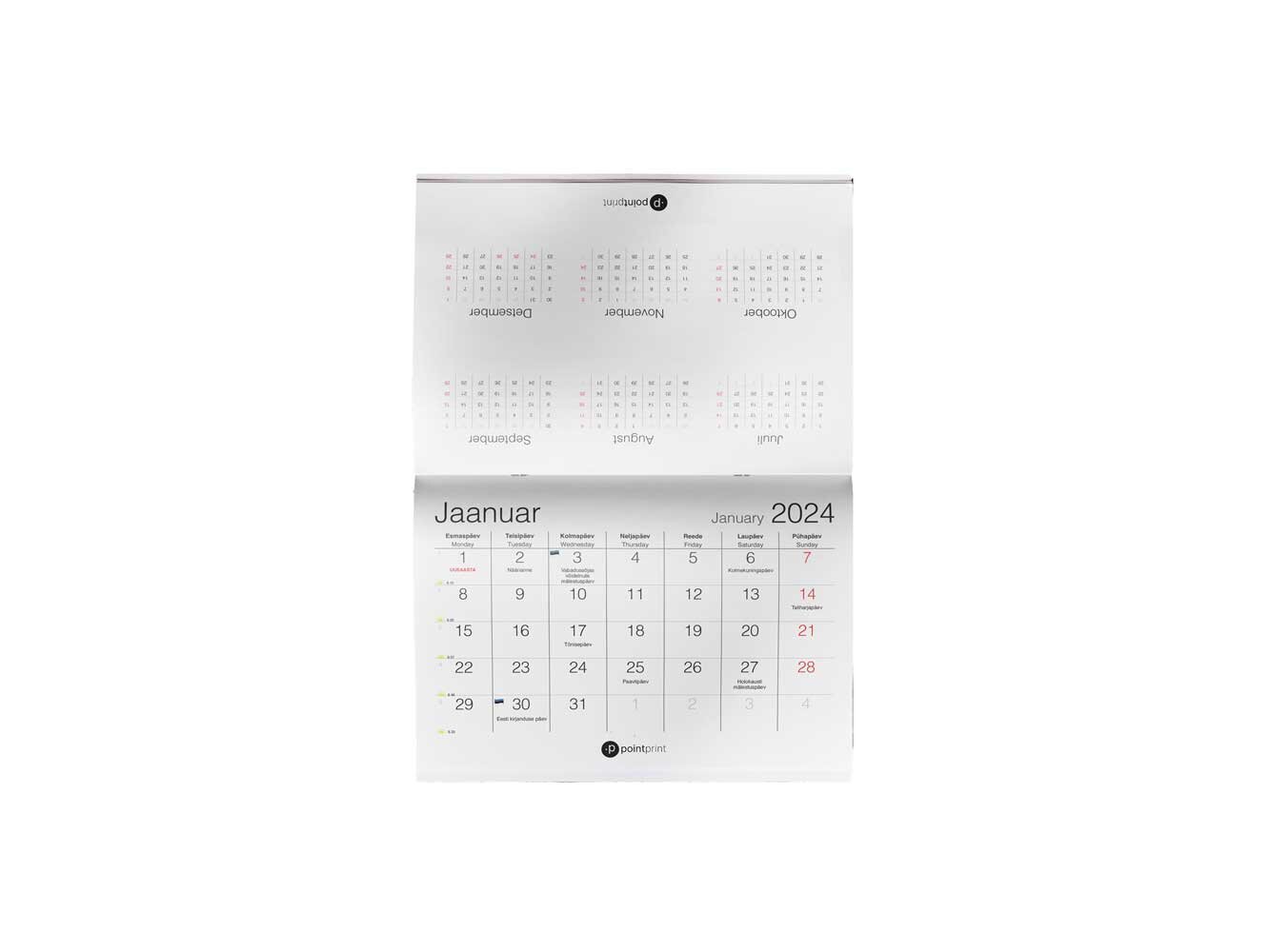 Kalender 2024 PointPrint, A5, 12 lehte hind ja info | Kalendrid, märkmikud | kaup24.ee