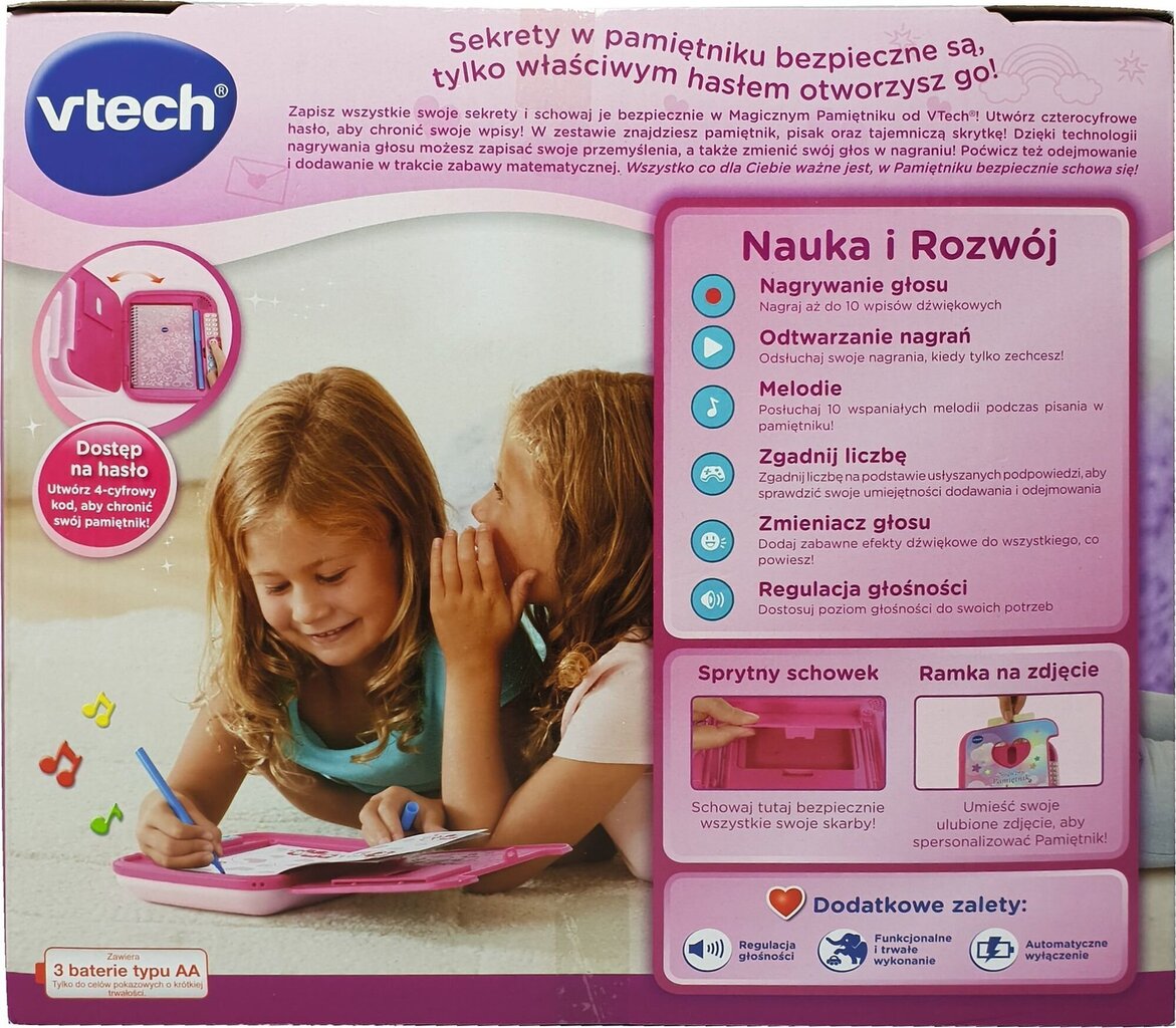 Elektrooniline päevik Vtech, roosa hind ja info | Tüdrukute mänguasjad | kaup24.ee