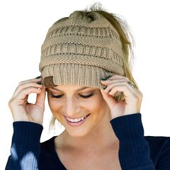 Naiste beanie müts C.C, beež hind ja info | Naiste mütsid ja peapaelad | kaup24.ee