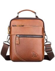 Мужская кожаная сумка через плечо Uborse, коричневый цена и информация | Мужские сумки | kaup24.ee