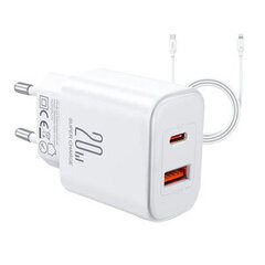 EU Joyroom JR-TCF05 20 Вт USB-A Зарядное устройство USB-C + кабель USB-C - черный цена и информация | Зарядные устройства для телефонов | kaup24.ee