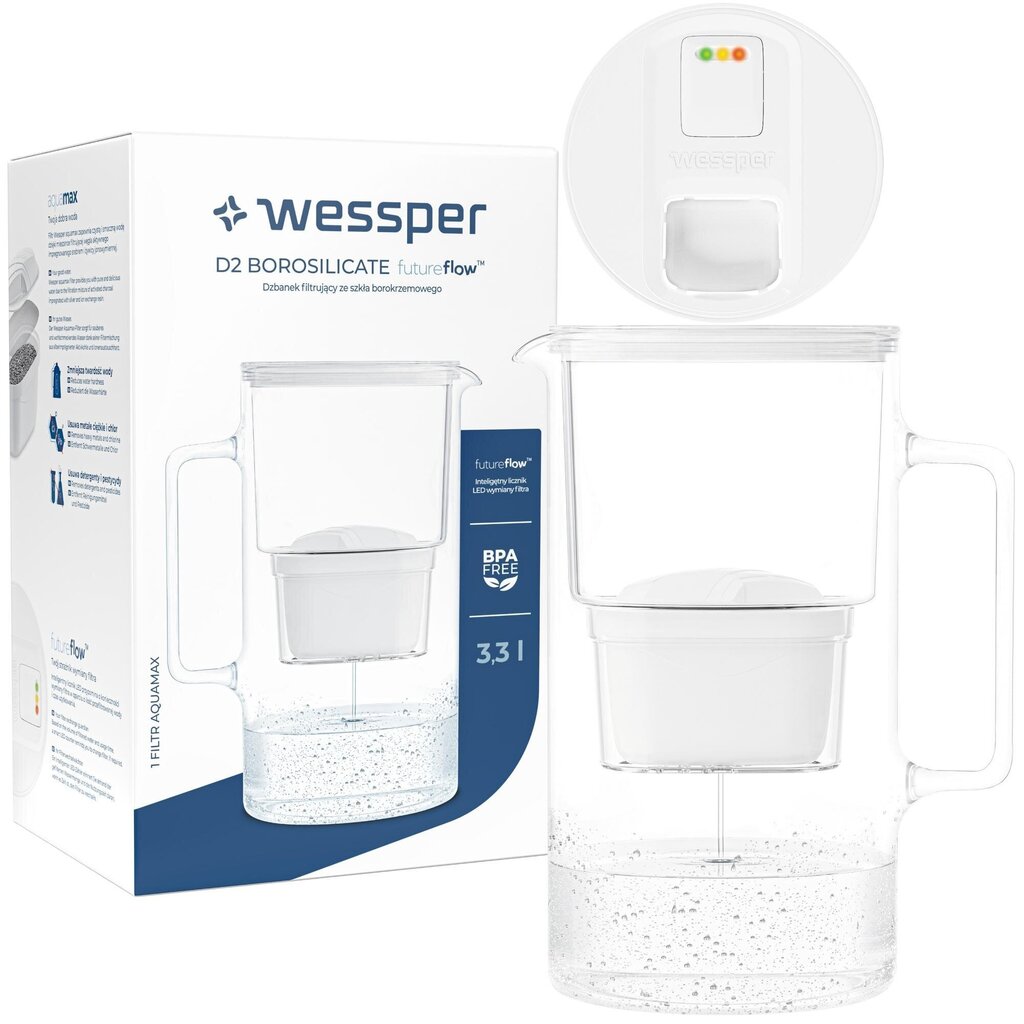 Wessper D2 Borosilicate FutureFlow, 1 tk цена и информация | Filterkannud ja filtrid | kaup24.ee