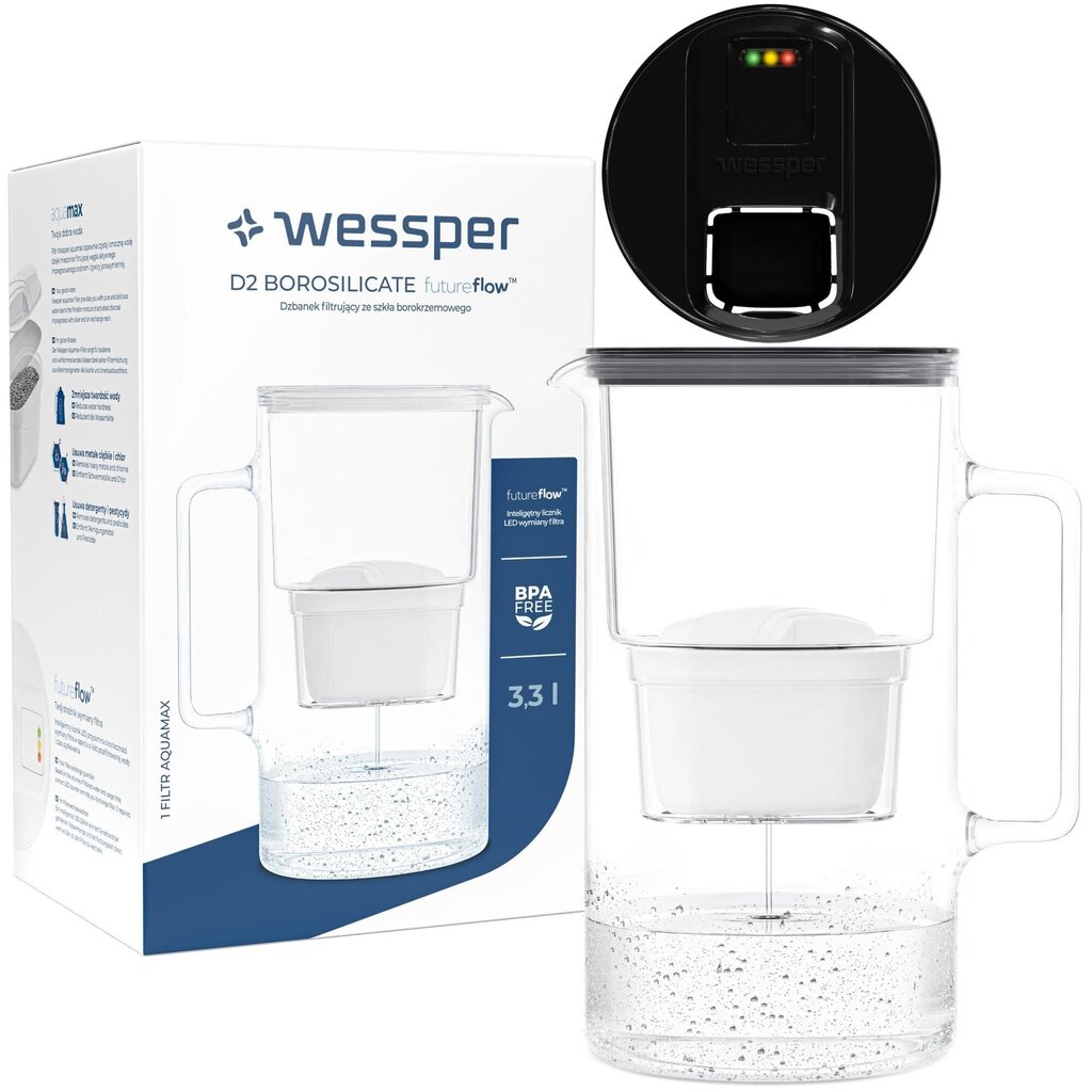 Wessper D2 Borosilicate FutureFlow, 1 tk hind ja info | Filterkannud ja filtrid | kaup24.ee