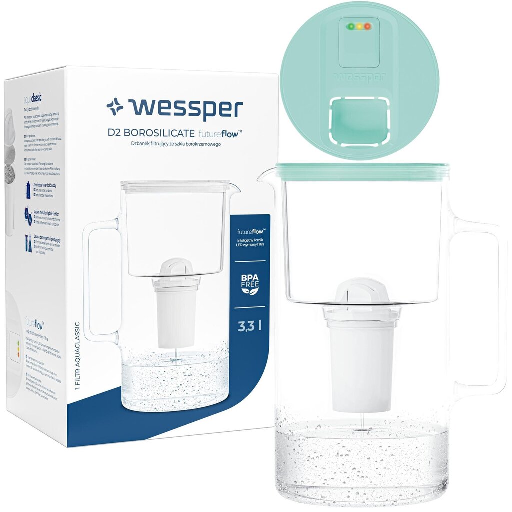 Wessper D2 Borosilicate FutureFlow, 1 tk цена и информация | Filterkannud ja filtrid | kaup24.ee