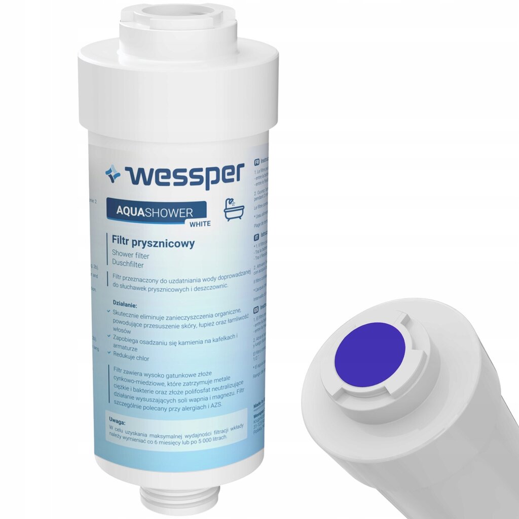 Wessper Aqua Shower White, 1tk цена и информация | Filterkannud ja filtrid | kaup24.ee