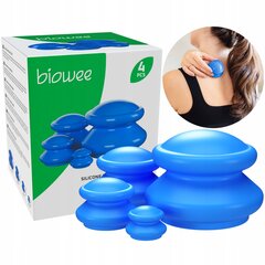 Китайские силиконовые банки Biowee Body Massage BS-056S, 4 шт цена и информация | Аксессуары для массажа | kaup24.ee