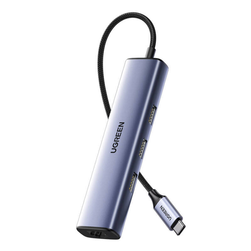 Ugreen CM475 adapter USB-C jaotur kuni 3x USB 3.0, RJ45 цена и информация | USB jagajad, adapterid | kaup24.ee