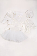 Комплект одежды Andreeatex Margot, белый цена и информация | Юбки, платья для новорожденных | kaup24.ee