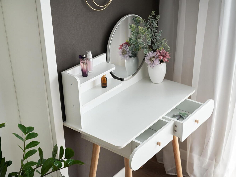 Skandinaavia stiilis tualettlaud, valge цена и информация | Meigilauad | kaup24.ee