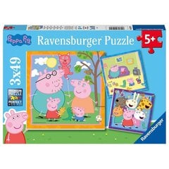 Pusle Ravensburger, Peppa Pig, 3x49 tk цена и информация | Пазлы | kaup24.ee