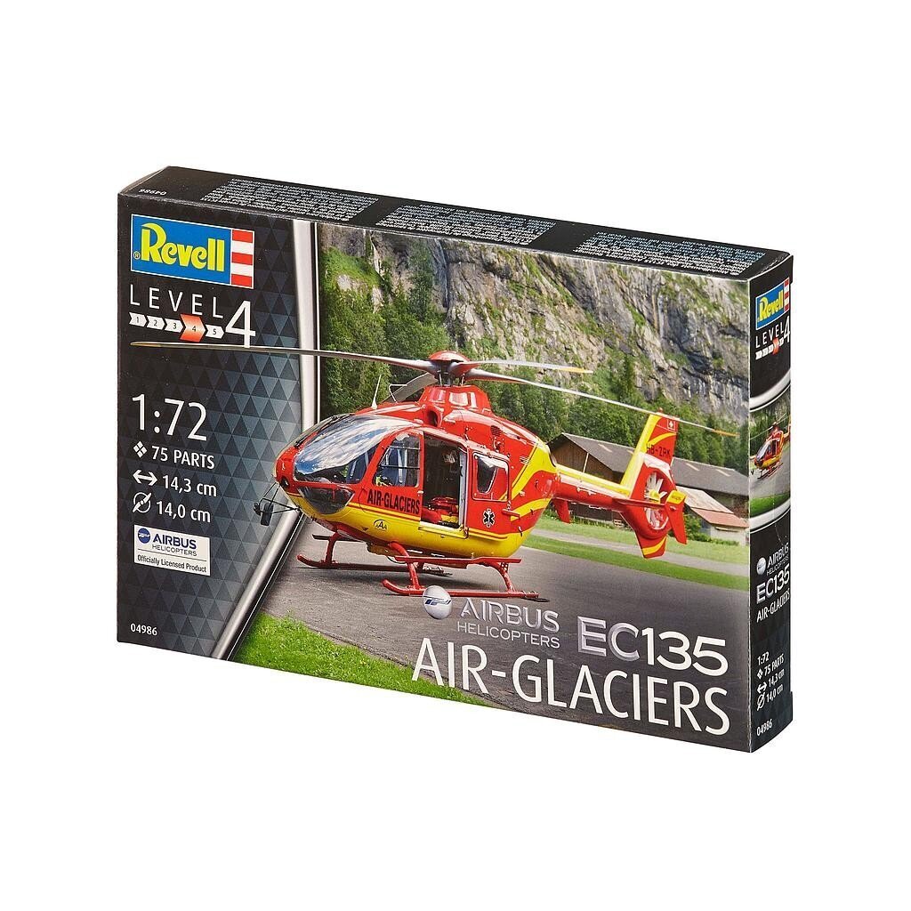 Revell liimitav mudel Airbus helikopter EC135 AIR-GLACIERS 1:72 цена и информация | Fännitooted mänguritele | kaup24.ee