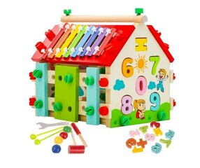Õpetlik puitmaja koos tarvikutega цена и информация | Развивающие игрушки | kaup24.ee
