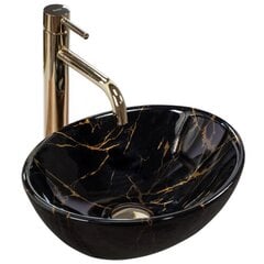 Valamu Rea Sofia Mini, Black Marble Shiny hind ja info | Kraanikausid, valamud | kaup24.ee