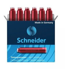 Капсулы с чернилами Schneider, 6 шт., короткие, красные сп. цена и информация | Письменные принадлежности | kaup24.ee