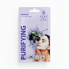 Очищающая маска для лица STAY WELL Classic sheet mask - CHARCOAL Purifying цена и информация | Маски для лица, патчи для глаз | kaup24.ee