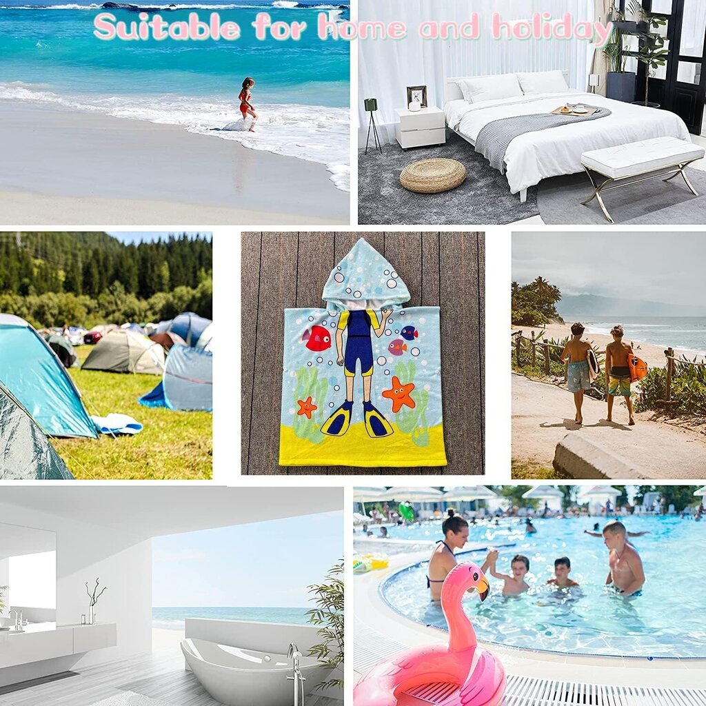 Rayson Kids rannavannirätik kapuutsiga, 60x60cm hind ja info | Rätikud, saunalinad | kaup24.ee