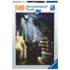 Ravensburger pusle 500 tk, Must kass ja ronk цена и информация | Пазлы | kaup24.ee