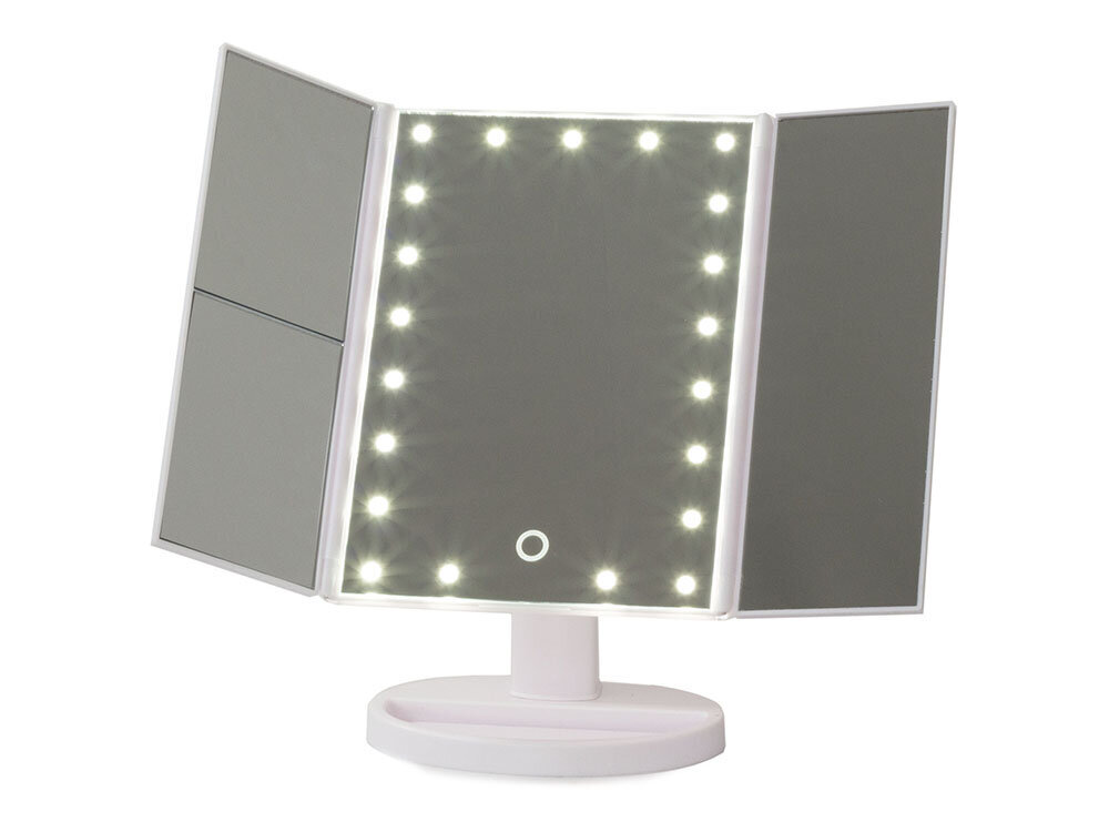 Kosmeetiline meigipeegel LED-iga, Valge цена и информация | Meigikotid, lauapeeglid | kaup24.ee