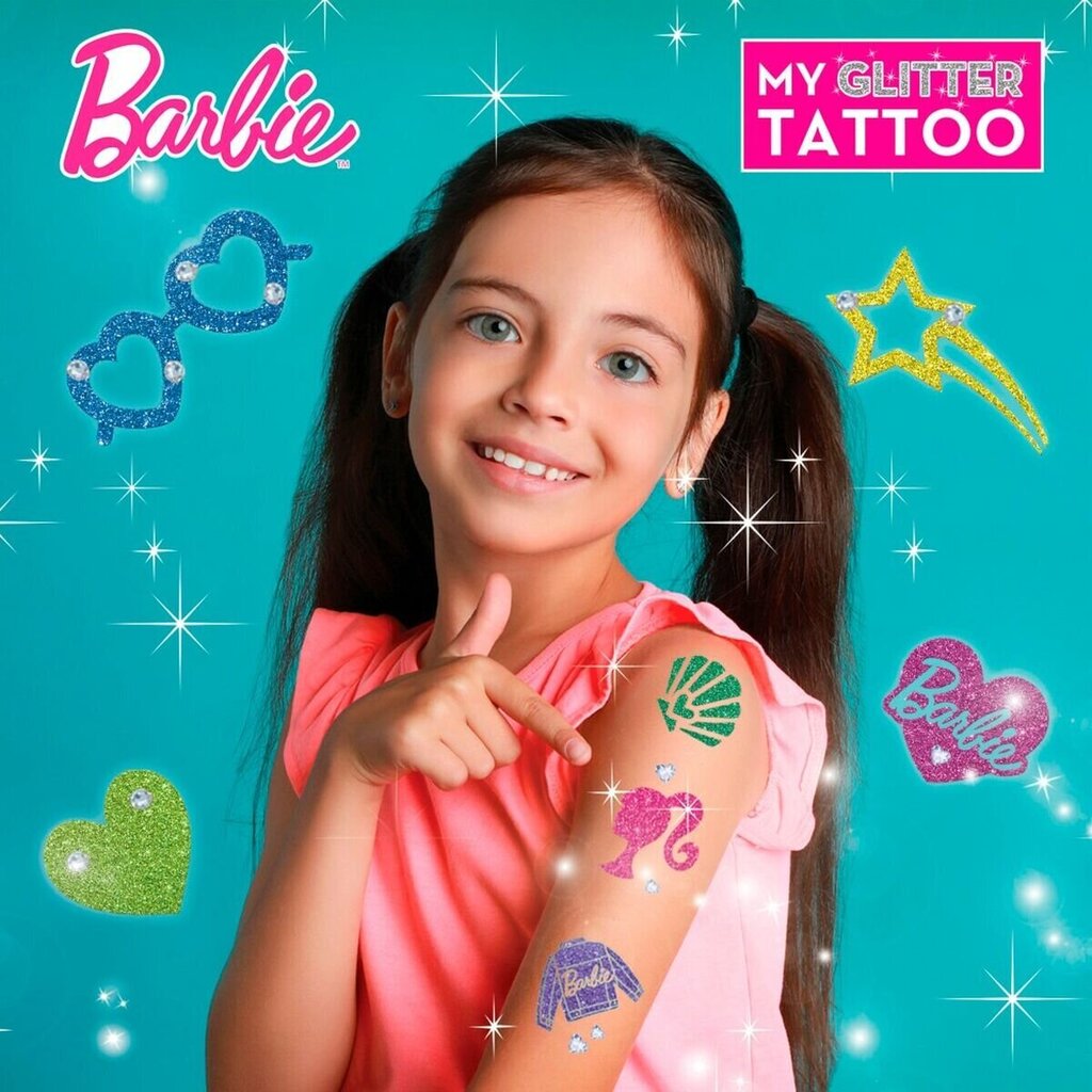 Ajutised tätoveeringud Barbie My Glitter, 20 tk цена и информация | Meigipintslid, -käsnad | kaup24.ee