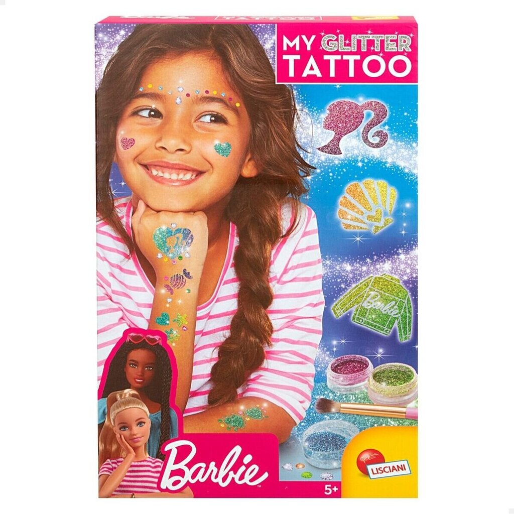 Ajutised tätoveeringud Barbie My Glitter, 20 tk цена и информация | Meigipintslid, -käsnad | kaup24.ee