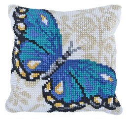 Padjakatte tikkimiskomplekt Needleart World Sinine liblikas, 40x40 цена и информация | Принадлежности для вышивания | kaup24.ee