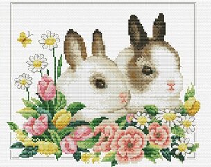 Набор для вышивания крестиком Needleart World Весенние кролики, 26x22 цена и информация | Принадлежности для вышивания | kaup24.ee