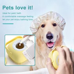 Мягкая силиконовая щетка для собак и кошек, желтая цена и информация | Средства по уходу за животными | kaup24.ee