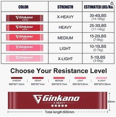 Vastupidavuskummid Ginkano, 60 cm, erinevad värvid hind ja info | Treeningkummid | kaup24.ee