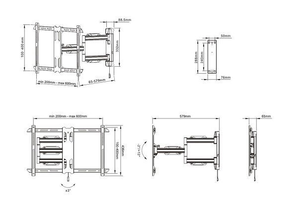 Multibrackets MB-6706 TV Wall-Mount Bracket for TVs up to 70" / 40kg цена и информация | Teleri seinakinnitused ja hoidjad | kaup24.ee