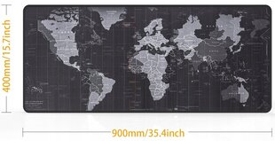 Коврик для мыши и клавиатуры XXL, нескользящий - черный, 90x45 цена и информация | Мыши | kaup24.ee