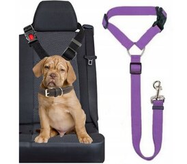 Ремень безопасности для собак Doggy, фиолетовый цвет, 74х2,5 см цена и информация | Переноски, сумки | kaup24.ee