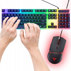 Gamer komplekt klaviatuur + hiir, must цена и информация | Клавиатура с игровой мышью 3GO COMBODRILEW2 USB ES | kaup24.ee