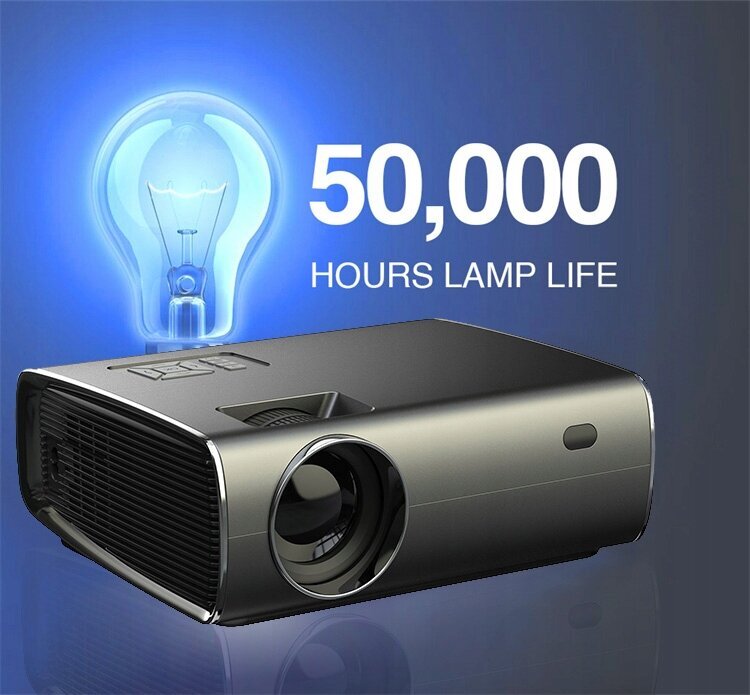 Projektor, full, hd, 4k, 8000lm, 300", 50000h, wifi, bluetooth, android, 9, must цена и информация | Projektorid | kaup24.ee