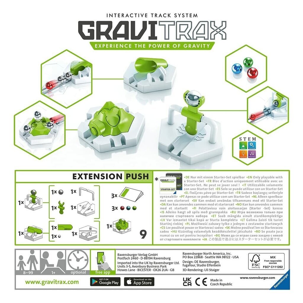 Roomikusüsteemi tarvikute komplekt Gravitrax Push Extension hind ja info | Klotsid ja konstruktorid | kaup24.ee