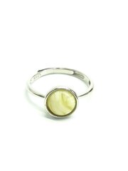 Серебряное кольцо с белым янтарем Amber Storm. цена и информация | Кольцо | kaup24.ee