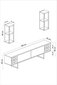 Elutoa mööblikomplekt, Asir, TV-alus 180 x 30 x 50 cm, diivanilaud 90 x 60 x 40 cm, pruun ja hõbe цена и информация | Sektsioonid | kaup24.ee