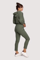 B243 Брюки с отстрочкой по штанинам - темно-зеленые цена и информация | Женские брюки | kaup24.ee