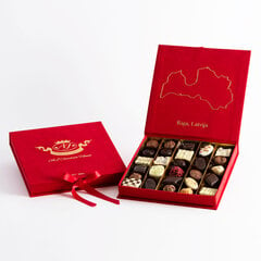 Belgia šokolaadide assortii punases sametkarbis AJ Chocolate House hind ja info | Maiustused | kaup24.ee
