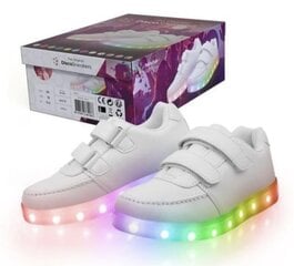 Светящиеся кроссовки для детей, белые, размер 35.5 цена и информация | Детская спортивная обувь | kaup24.ee
