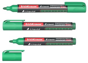 Перманентный маркер Liquid LP-600, ErichKrause, толщина 0.8-2.25 мм, зеленый цена и информация | Письменные принадлежности | kaup24.ee