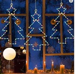 Jõuluvalgus LED-kaunistus aknal kleebisega "Jõulupuu", mitmevärviline цена и информация | Рождественские украшения | kaup24.ee