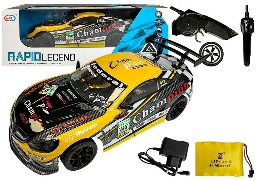 Rc auto Rapid Legend Champion, kollane цена и информация | Poiste mänguasjad | kaup24.ee
