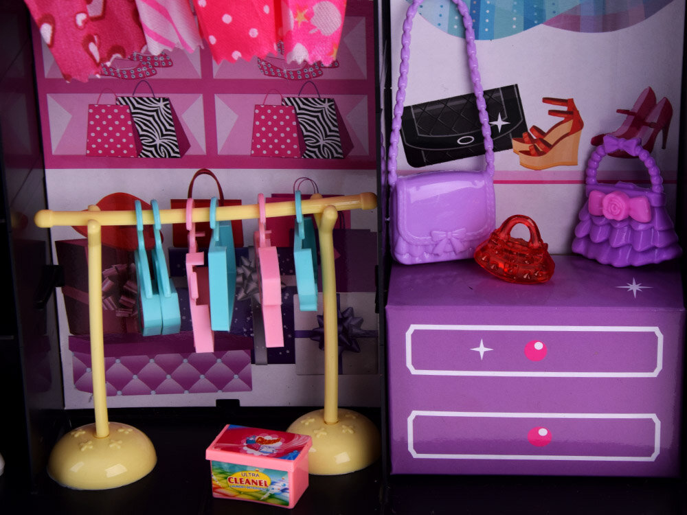Nukk ja riidekapp aksessuaaride komplektiga, roosa hind ja info | Tüdrukute mänguasjad | kaup24.ee